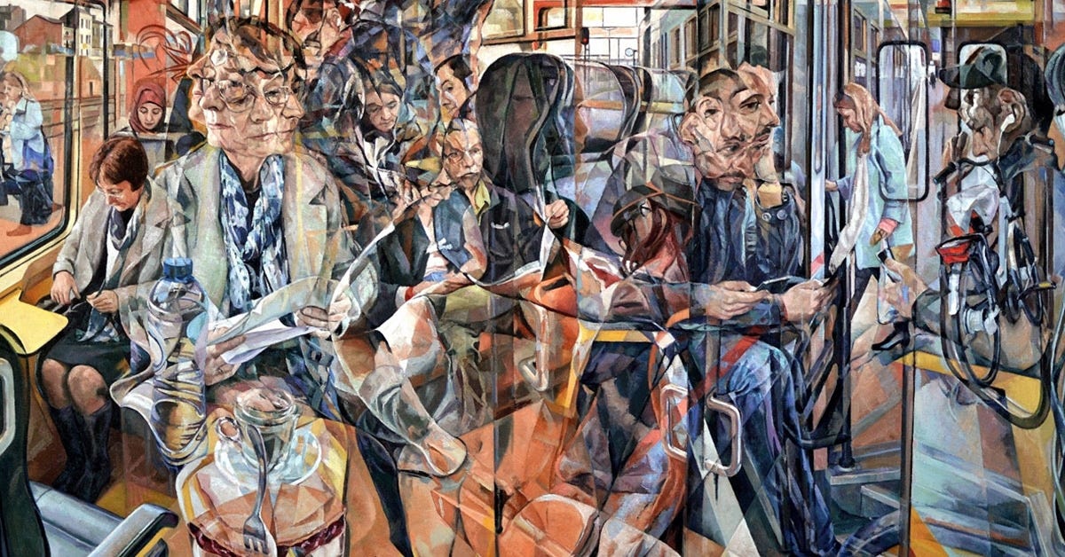 Abstract Oil Paintings Express Everyday Moments of Busy City Life