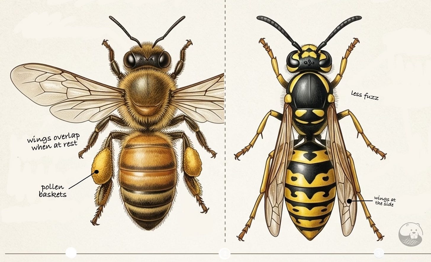 bee vs wasp anatomy