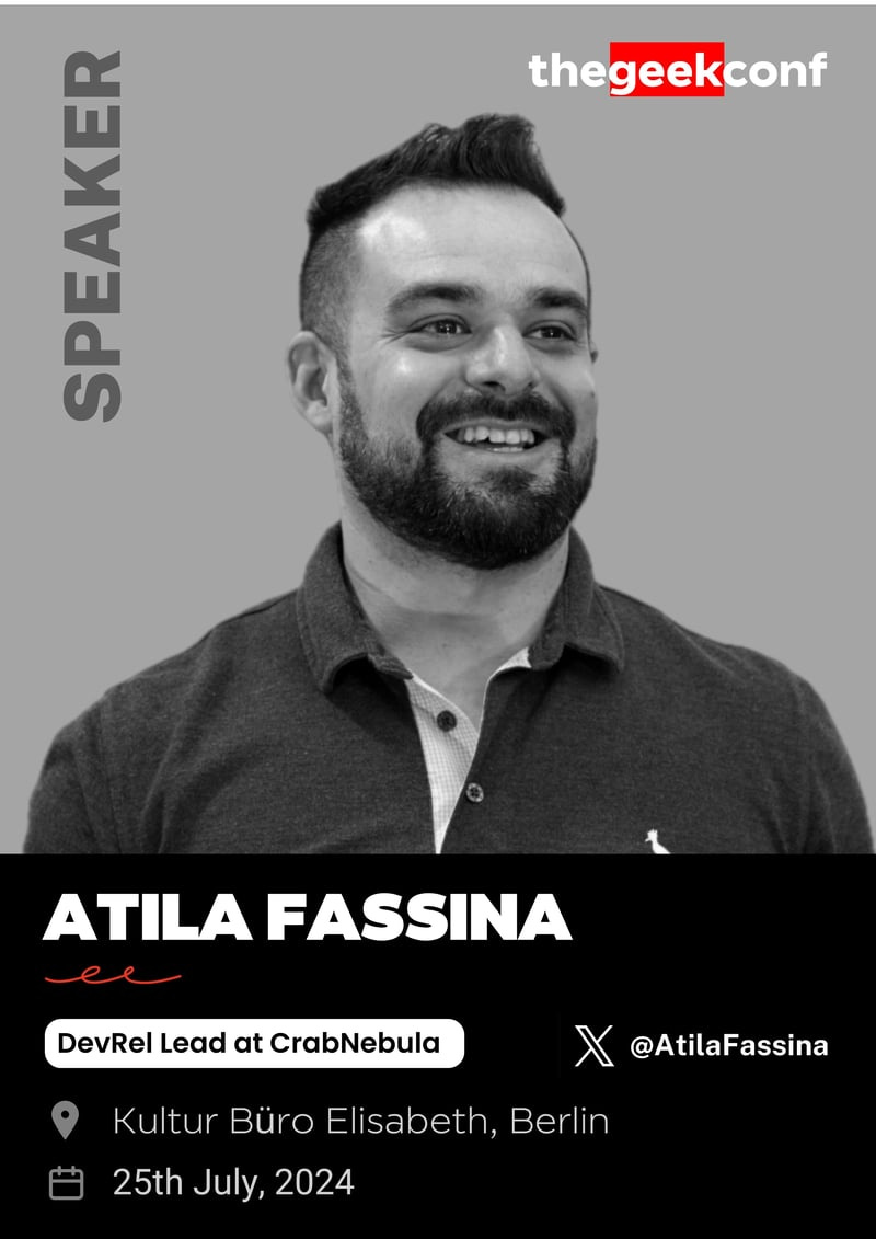 Atila speaking at TheGeekConf announcement
