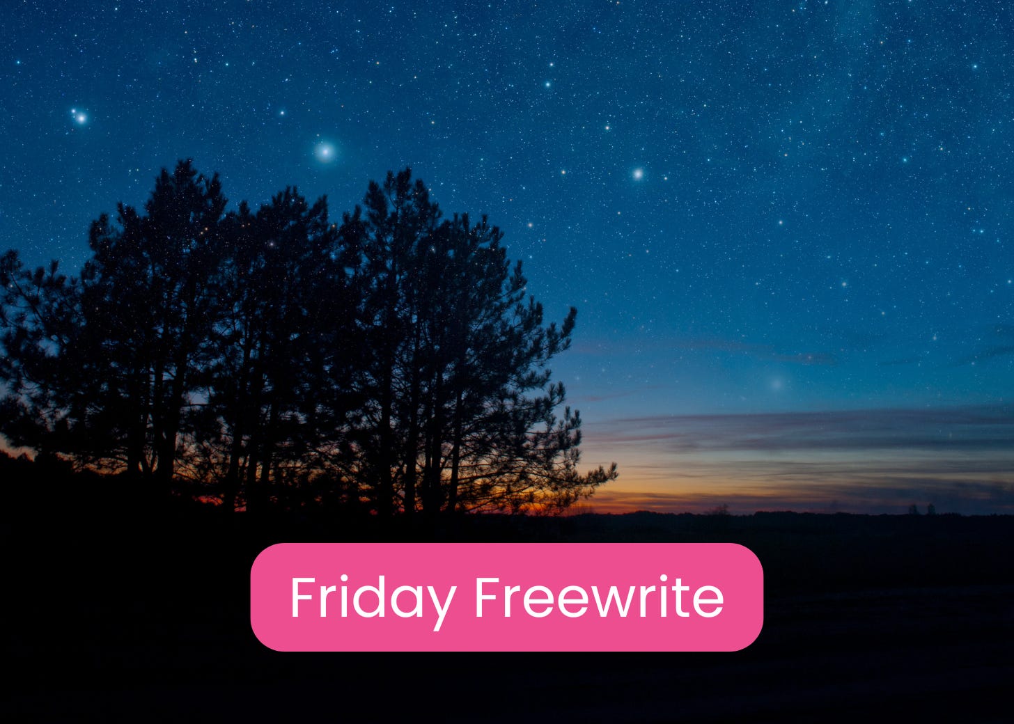 stars in a night sky above a group of trees