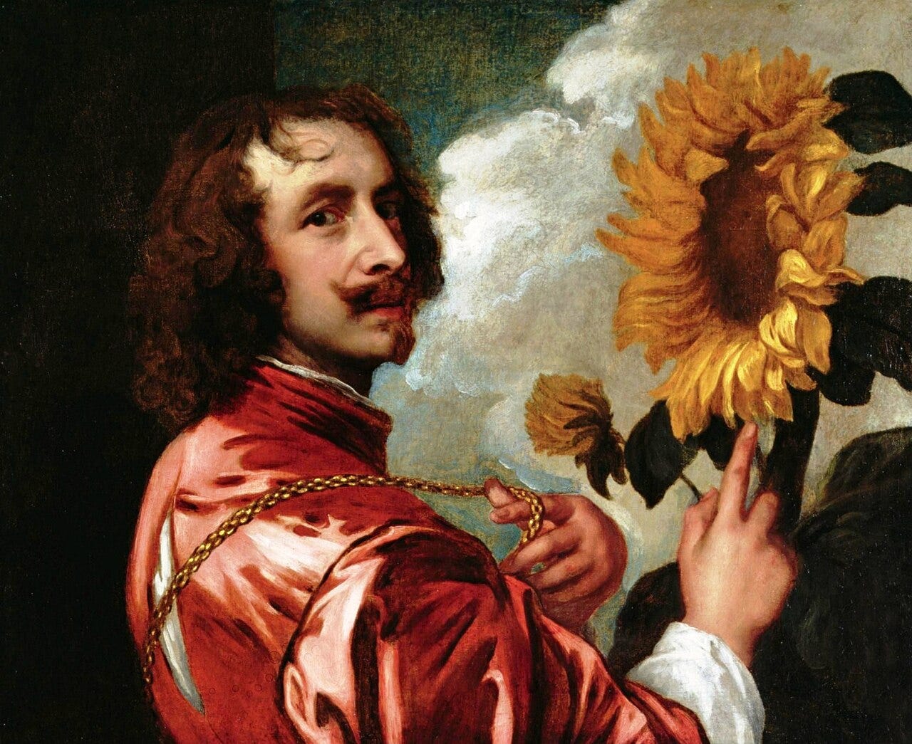 Van Dyck self portrait with a sunflower Van Dyck self portrait with a sunflower