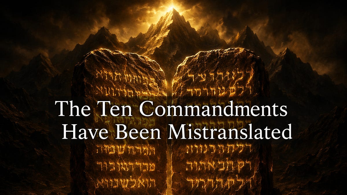 The Ten Commandments Have Been Mistranslated. The Hebrew Original Says ...
