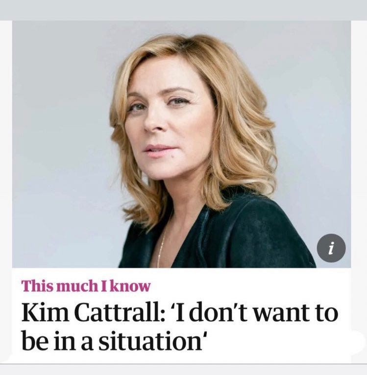 reactions on X: "this much I know kim cattrall I don't want ... reactions on X: "this much I know kim cattrall I don't want ...