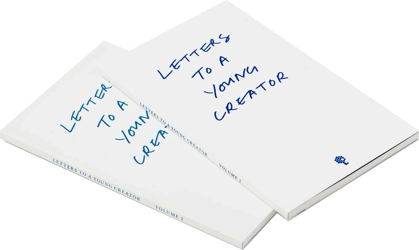 Both volumes of Letters to a Young Creator stacked on top of each other