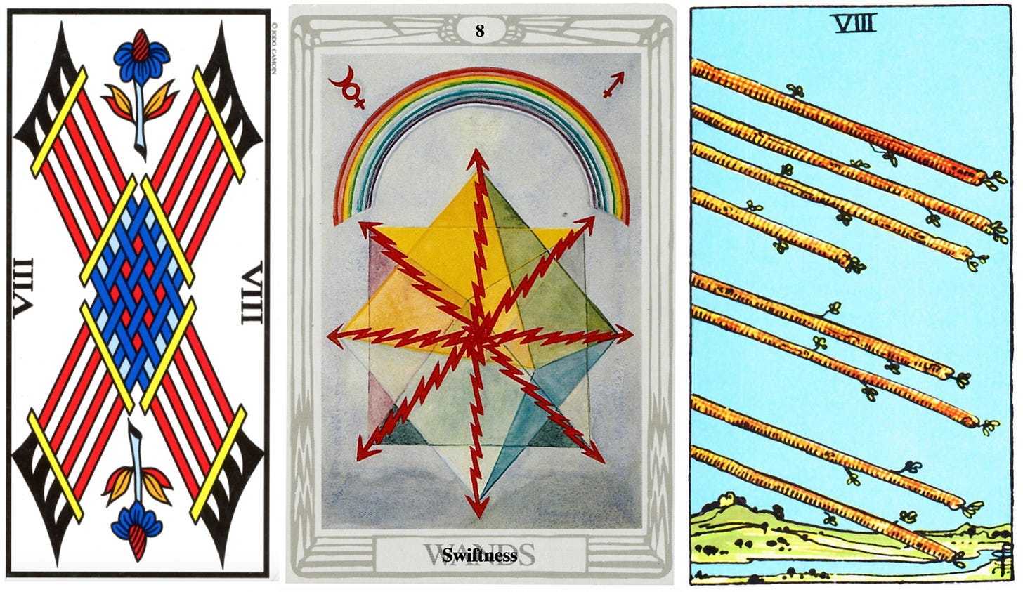 Eight of Wands (Tarot Triptych) - Tetragrammaton