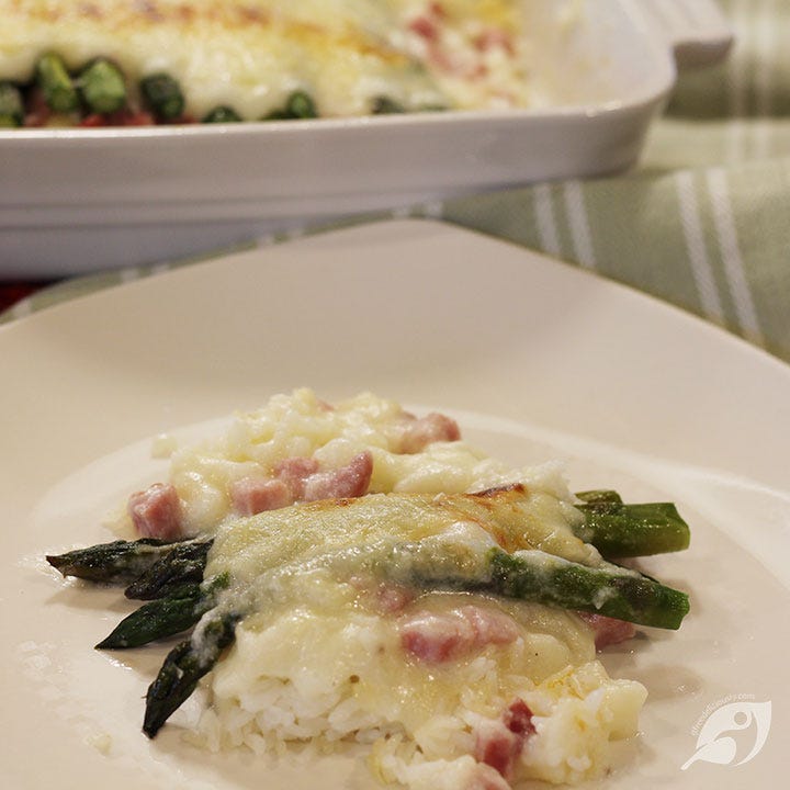 Asparagus & Ham AuGratin Casserole