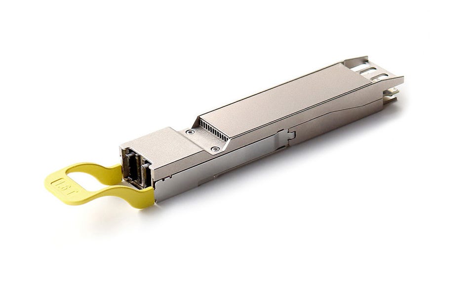 A close-up of a computer network switch

Description automatically generated