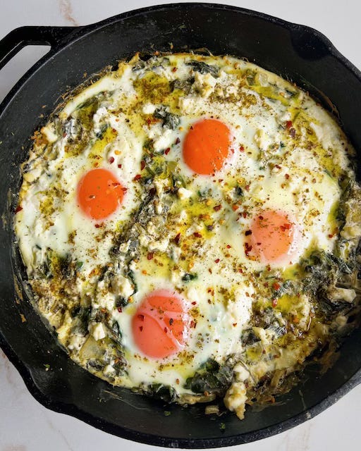 "Creamed Spinach" & Za'atar Baked Eggs