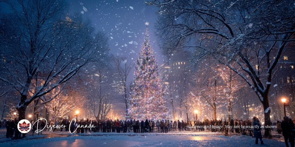 Boston Common’s Christmas tree, gifted annually from Nova Scotia, glowing with lights. Boston Common’s Christmas tree, gifted annually from Nova Scotia, glowing with lights.