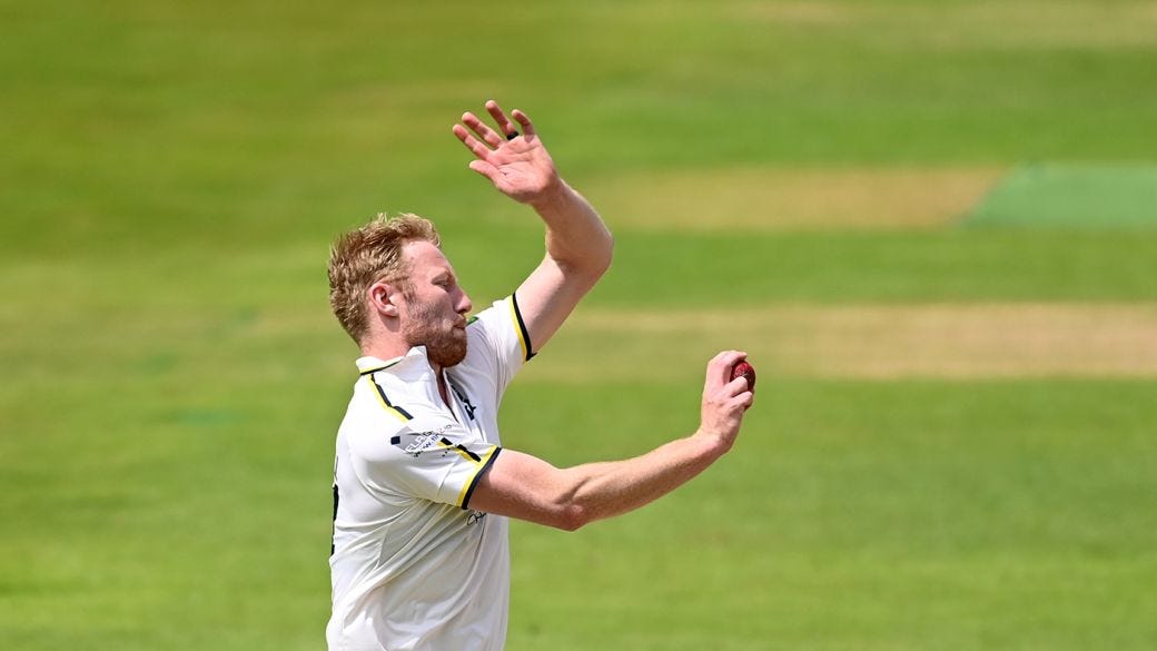 Liam Norwell gets into his delivery stride