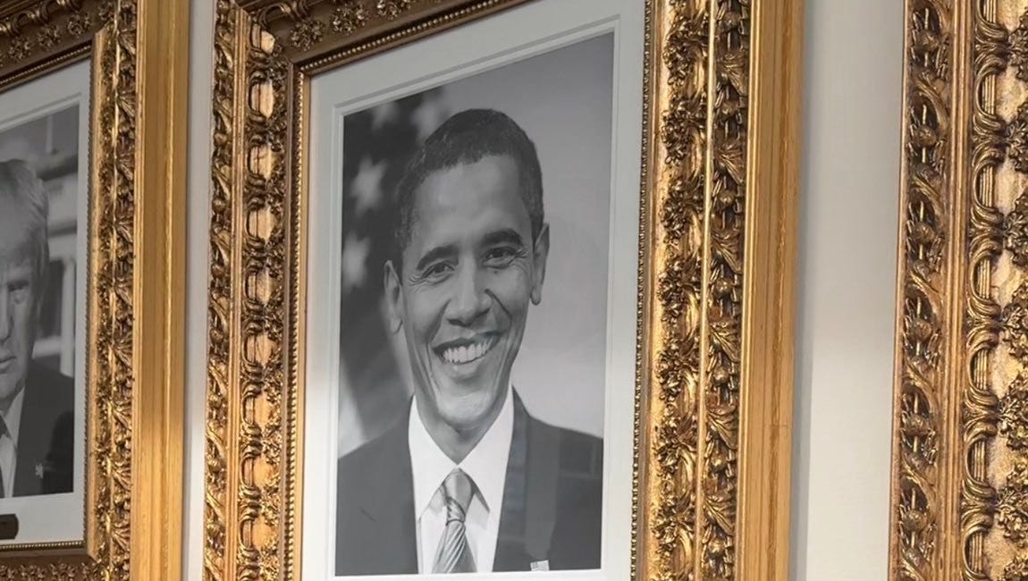 White House Adds Partisan Plaques to Biden and Obama Portraits