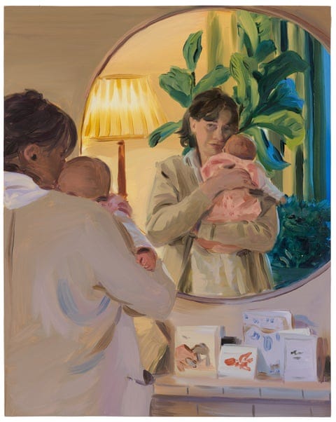 A rare self-portrait … Me and Laurie, Six Weeks Old, which features in Mothering.
