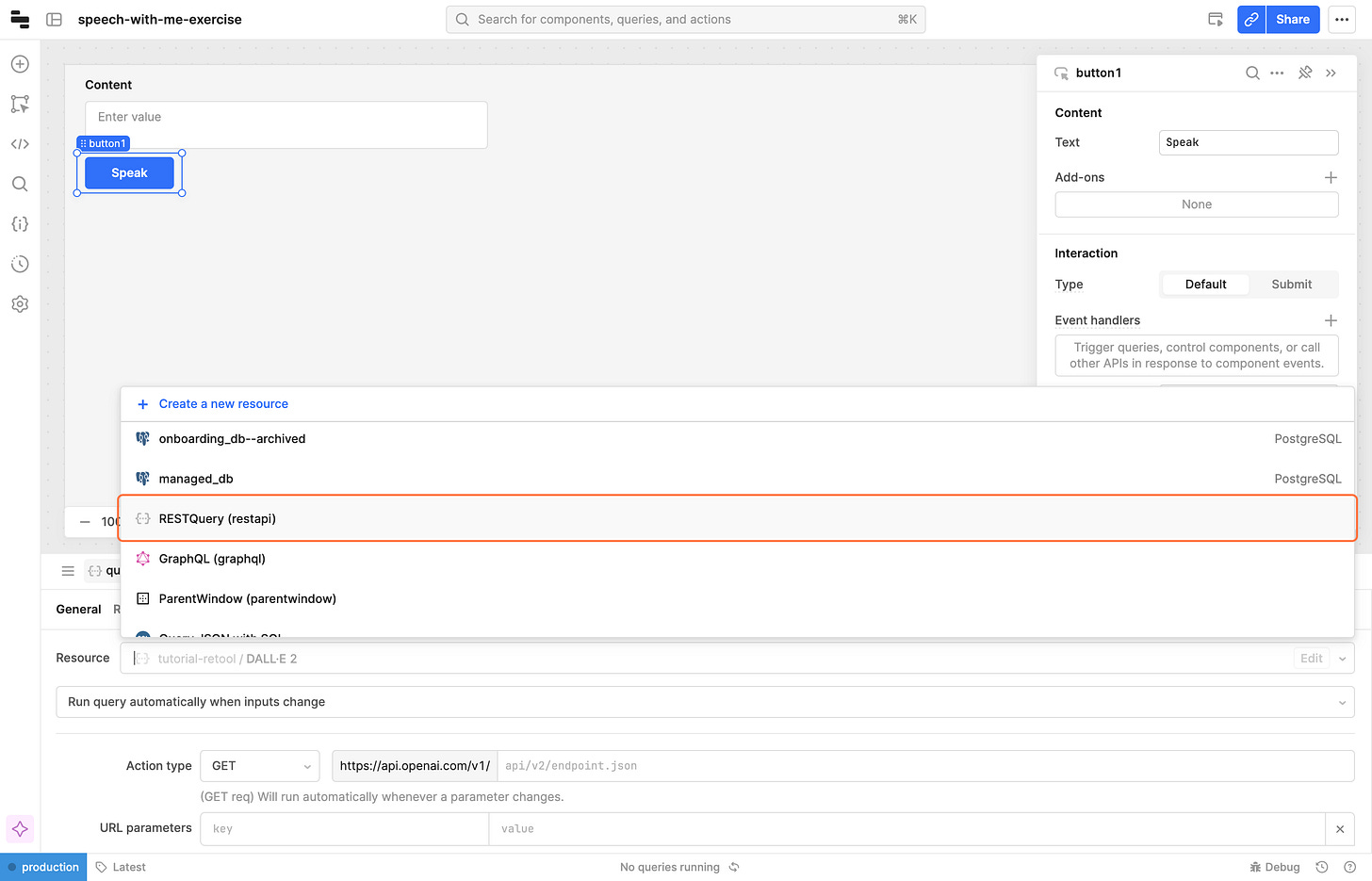 Click on RESTQuery (restapi)