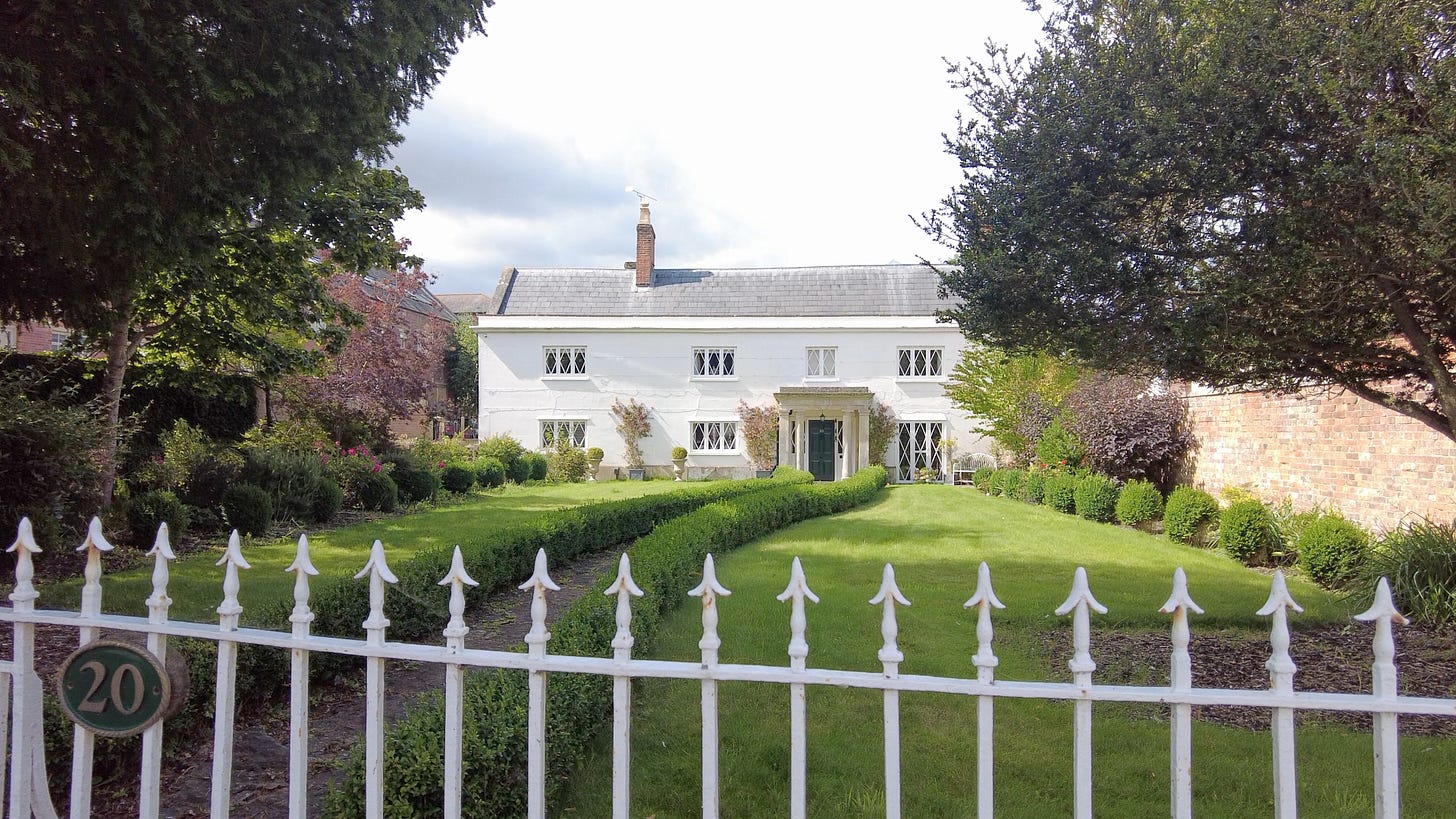 The Little House in Alfred Street, Westbury. It’s now number 20 Alfred Street. This used to be a tan yard and then became a malt house. It now looks beautiful, painted white, and has a long manicured lawn to the front gate. Image: Roland’s Travels