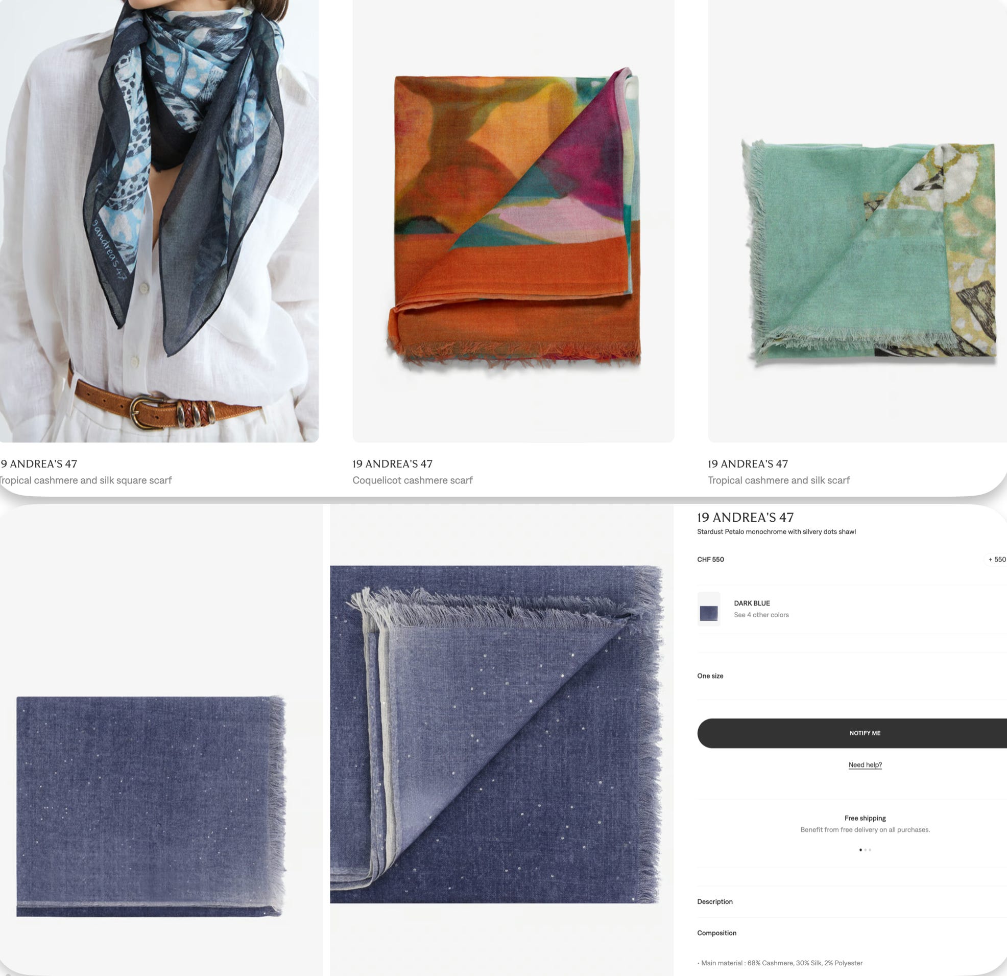 19 Andrea's 47 | Lightweight Cashmere Scarf from Prato, Italy