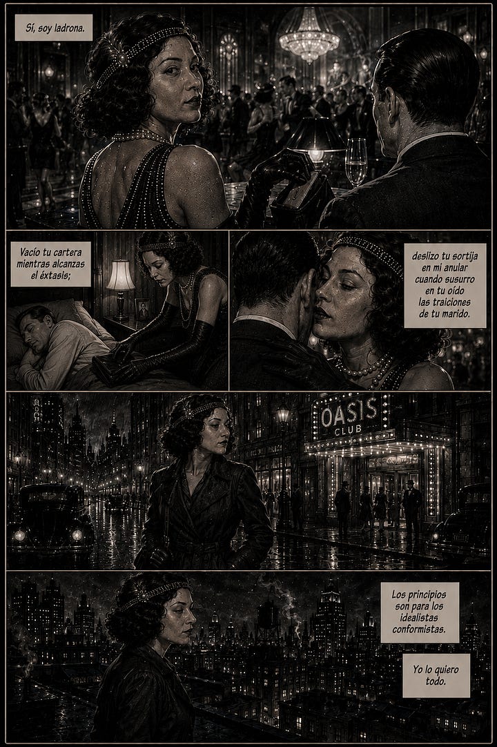 Comic Noir de El Oasis Clandestino. Autora Ana Agudo.