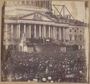 Photograph of the Inaugural Crowd at the East Front of the U.S. Capitol, on March 4, 1861 Photograph of the Inaugural Crowd at the East Front of the U.S. Capitol, on March 4, 1861