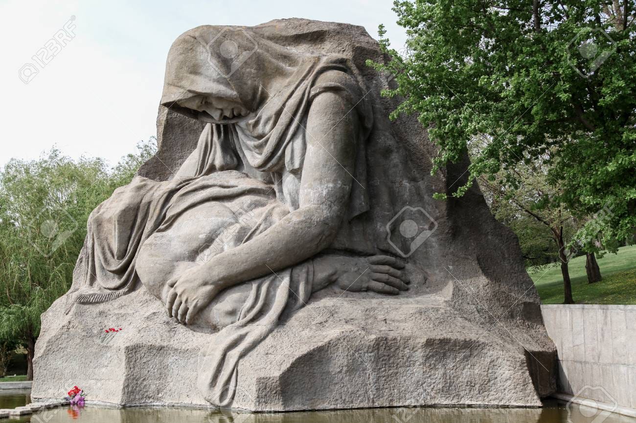 VOLGOGRAD, RUSSIA - May 9, 2018: A Monument The Crying Mother - The Woman  Was Inclined Over The Killed Soldier, In The Museum Battle Of Stalingrad On  Mamayev Kurgan Stock Photo, Picture