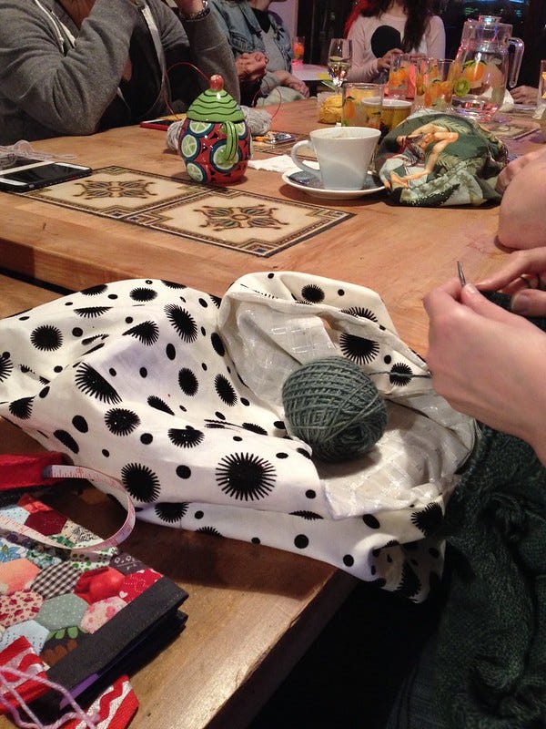 Knitting Group Knitters on Tap at Cafe International Knitting Group Knitters on Tap at Cafe International