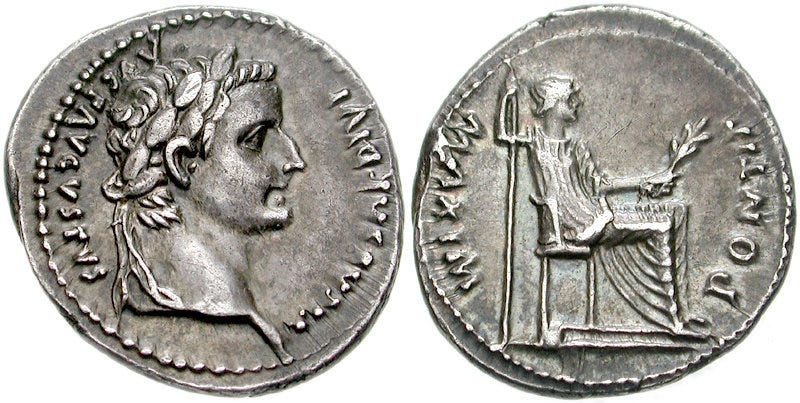 File:Tiberius, Denar, Lyon, CNG.jpg
