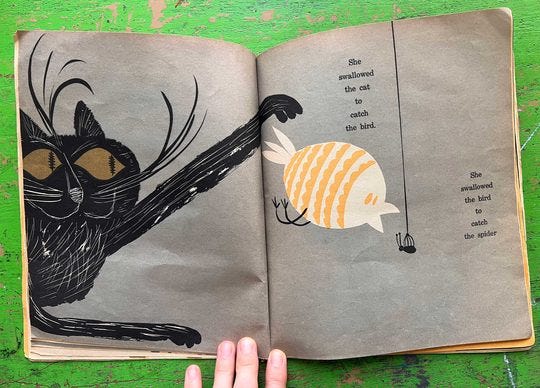 1960's version of I Know an Old Lady picture book.