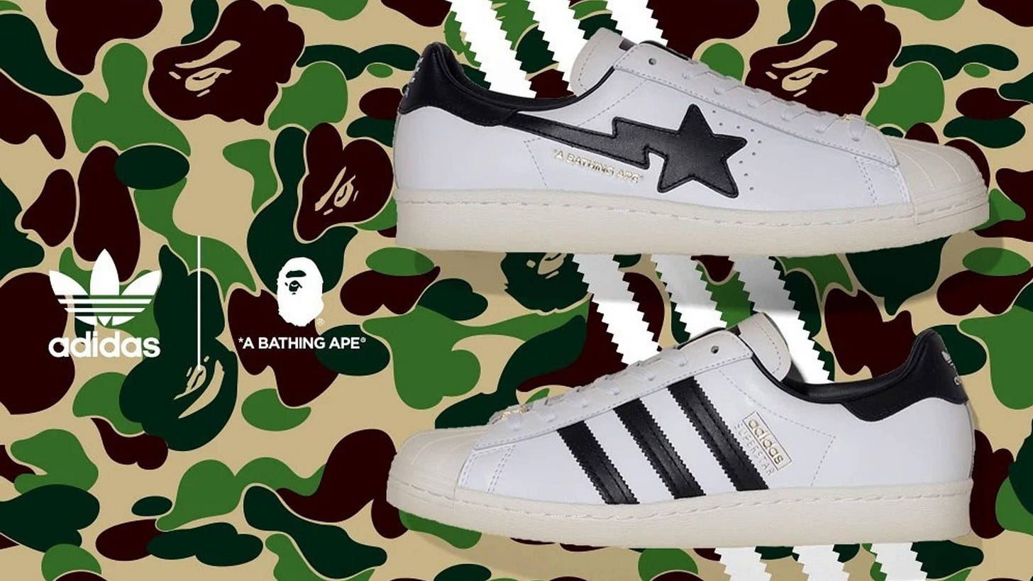 In for a new pair of Adidas Superstars? Make sure they're by Bape | British  GQ