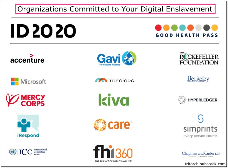 id 2020 members accenture gavi rockefeller foundation microsoft kiva hyperledger irespond care simprints icc fhi360 chapman and cutler