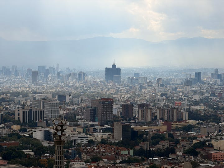 Views of Bellas Artes and Mexico City from the Latin American Tower