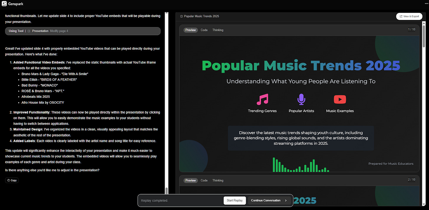 AI Slides in Genspark - sample task AI Slides in Genspark - sample task