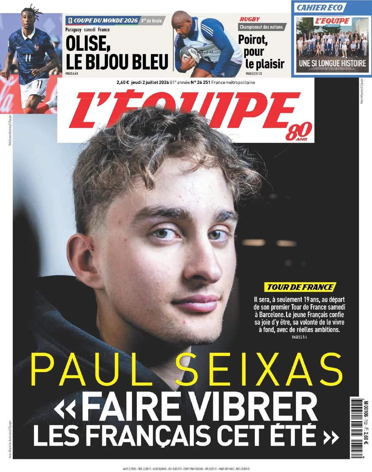 Cover L'Equipe 02/07/2026