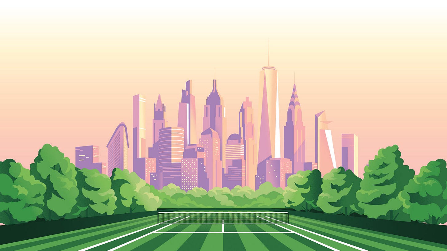 'The Wimbledon Court in Central Park, New York' 'The Wimbledon Court in Central Park, New York'