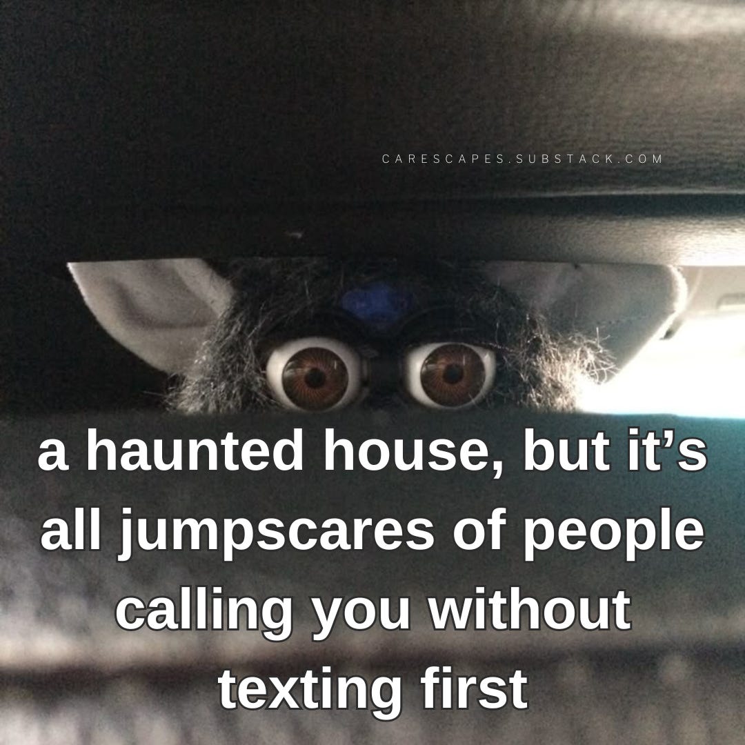 a haunted house full of neurodivergent horrors, image size:1080x1080