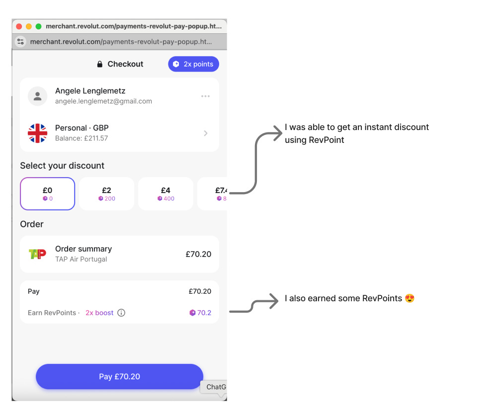 Checkout of Revolut