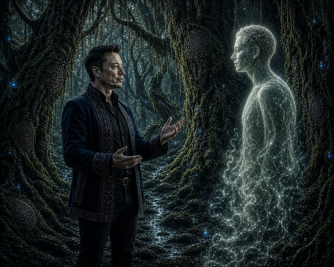 Elon talking to a spirit.