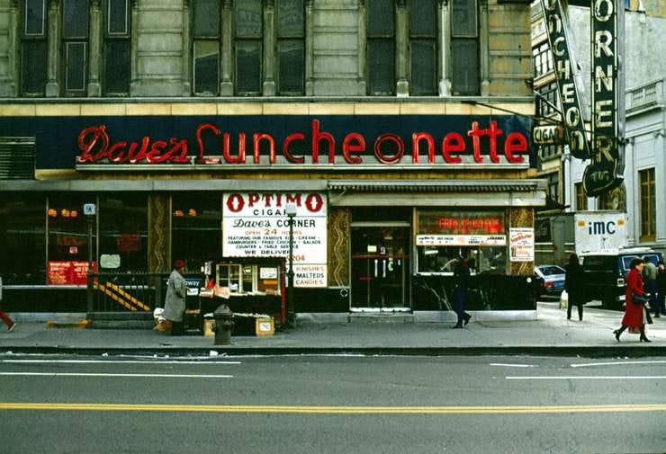 Dave's Luncheonette, New York City, circa 1980. I don't recall when I first heard of street photography, but it was at least a few decades after I took this photo and around the time of the invention of digital cameras. I was interested in buildings and signs and not people. Perhaps this could be called vernacular photography well after-the-fact. Dave's Luncheonette, New York City, circa 1980. I don't recall when I first heard of street photography, but it was at least a few decades after I took this photo and around the time of the invention of digital cameras. I was interested in buildings and signs and not people. Perhaps this could be called vernacular photography well after-the-fact.
