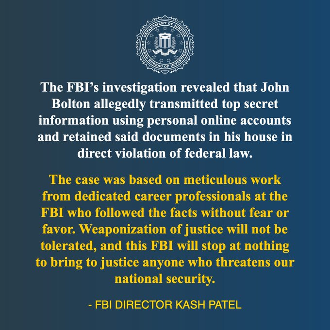 Quote from FBI Director Kash Patel. Read more via the link in the text.