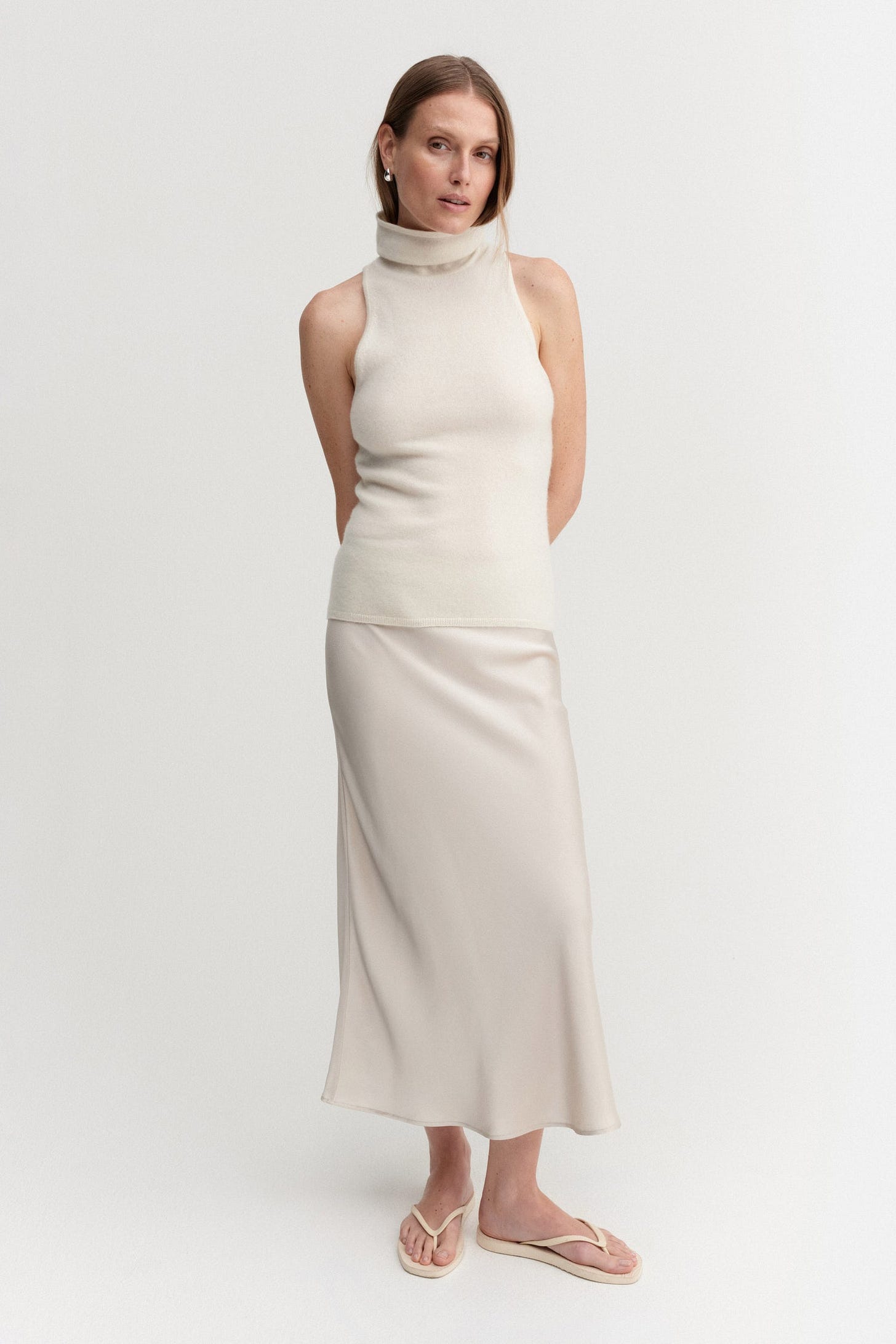 Ayla Satin Skirt, pearl Ayla Satin Skirt, pearl