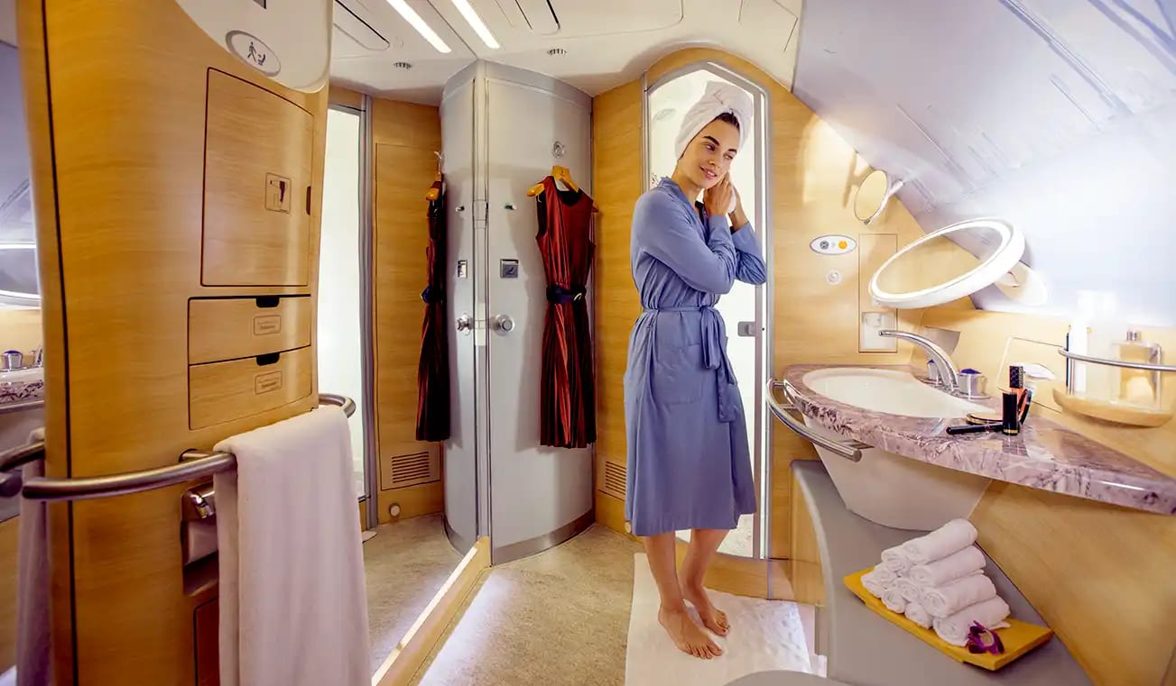 Photo of the interior of the Emirates Shower Spa space.