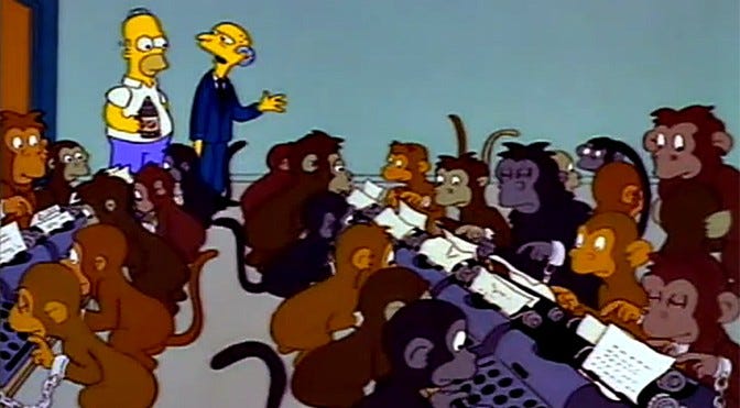 Los simpson y los monos infinitos con máquinas de escribir