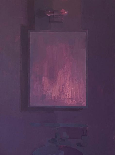 Contemporary art oil painting by Michelle Paterok from At Dusk series, neuroaesthetics analysis by The Paragone