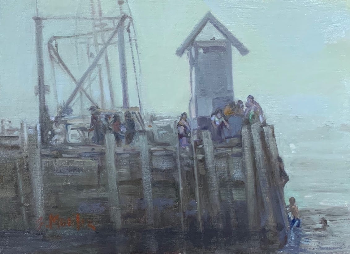 A painting of a boat on the water

Description automatically generated