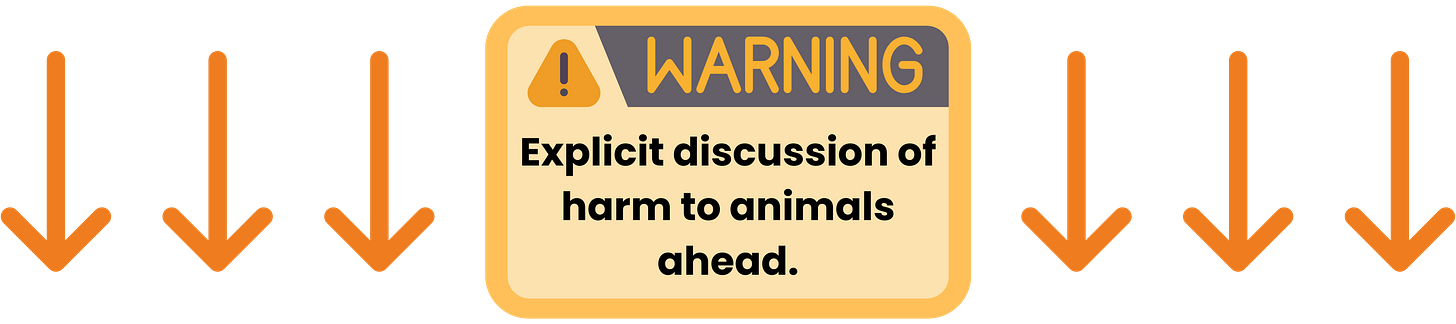 Warning: Explicit discussion of harm to animals.