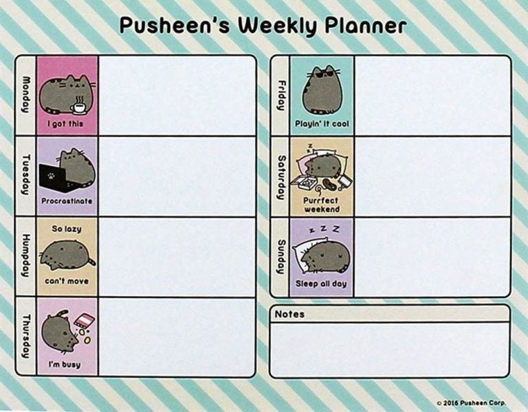 Pusheen Weekly Planner hot mothers day gift ideas 2019. Pusheen Weekly Planner hot mothers day gift ideas 2019.