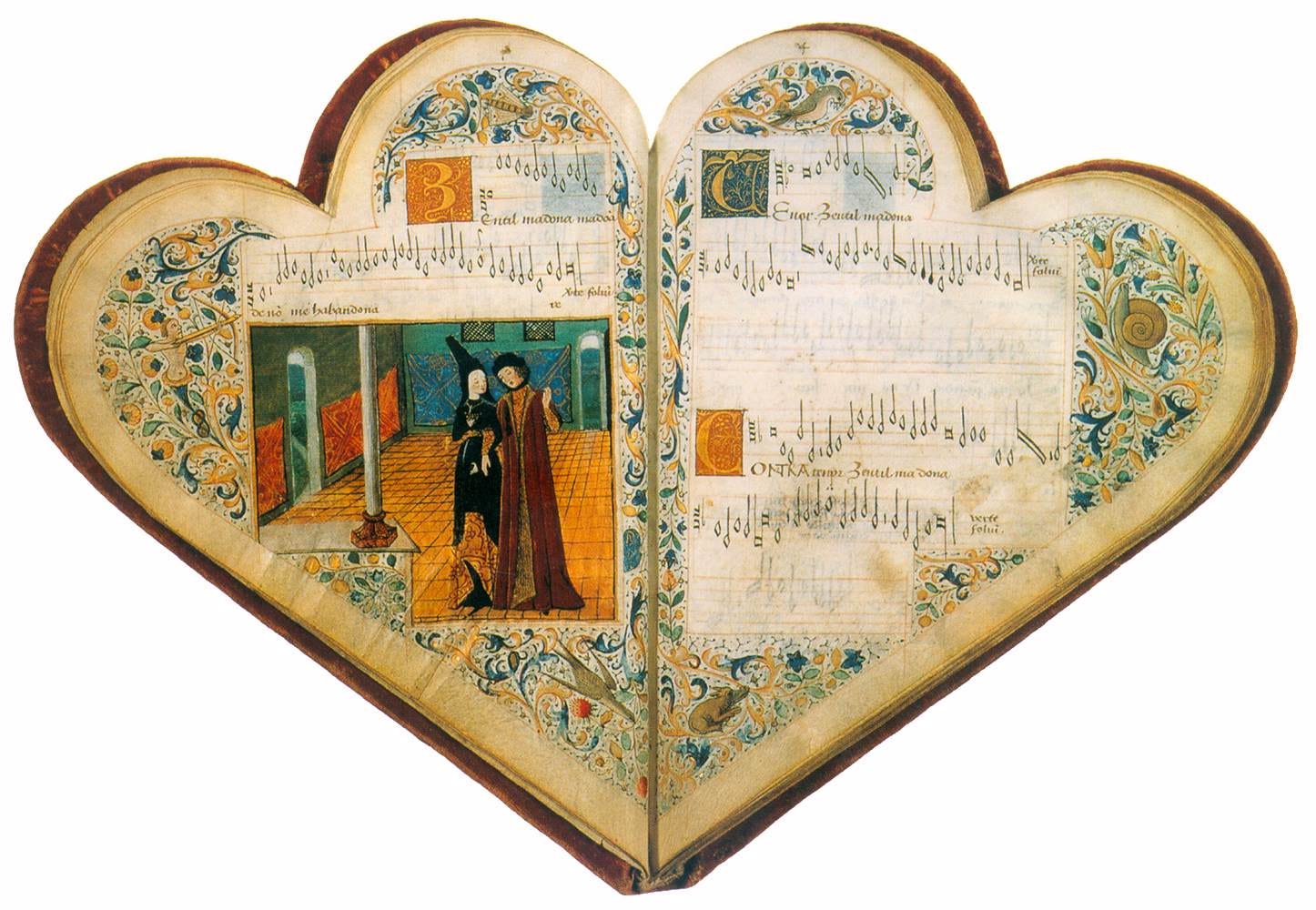 Le Chansonnier Cordiforme (Chansonnier de Jean de Montchenu) by  MINIATURIST, French