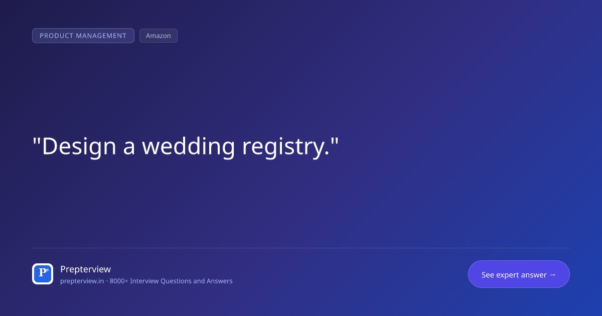 Design a wedding registry. Design a wedding registry.