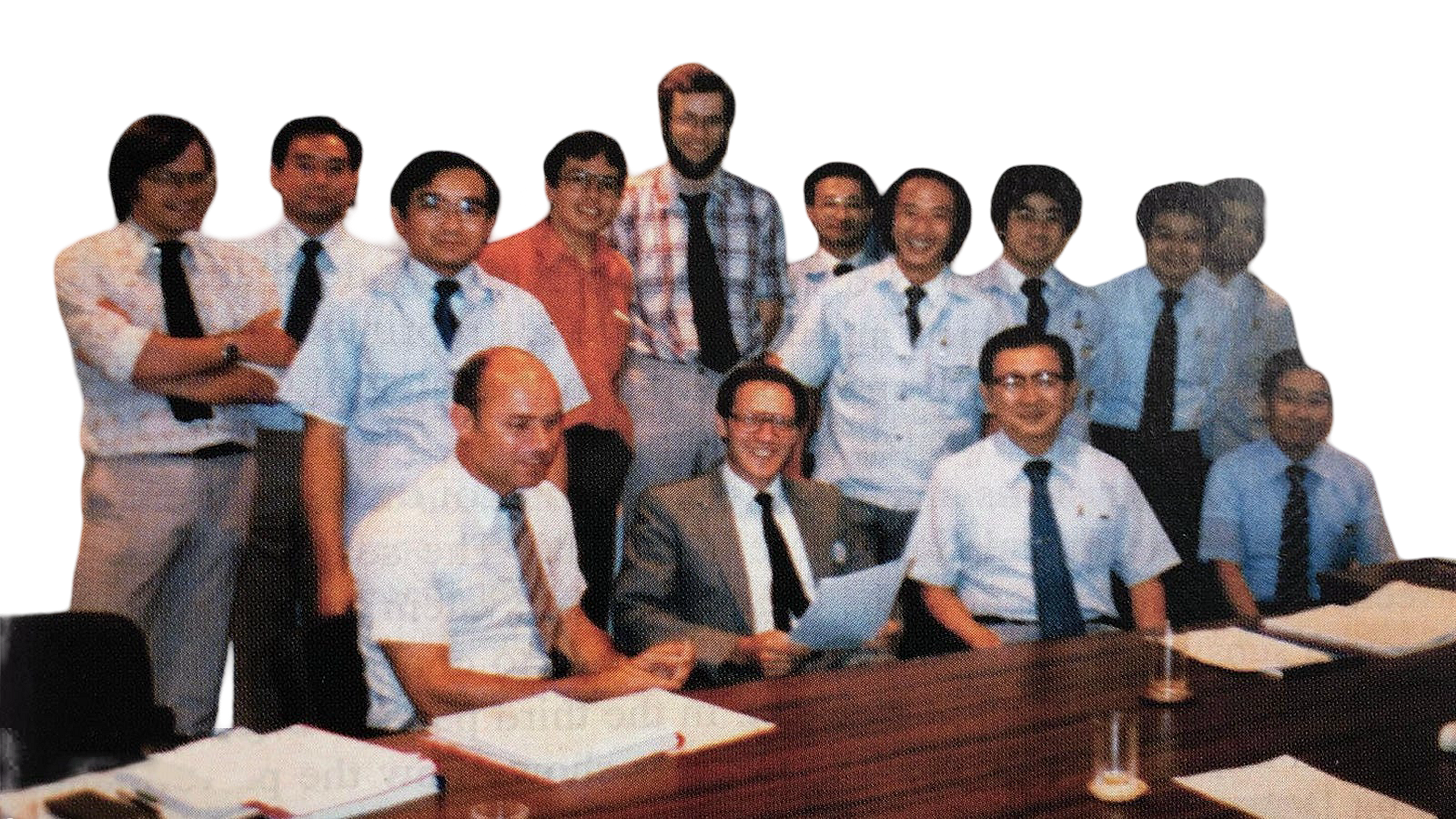 Sony and Philips engineers during Compact Disc development (1979)