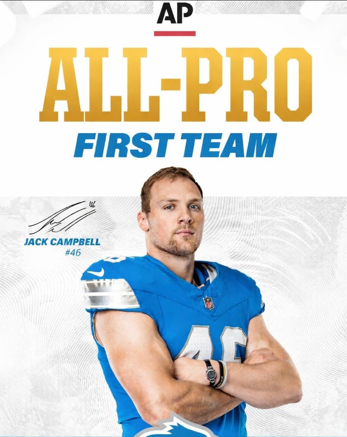 Jack Campbell Detroit Lions All-Pro linebacker 2026 Jack Campbell Detroit Lions All-Pro linebacker 2026
