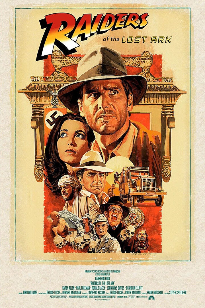 "Indiana Jones Raiders of the Lost Ark película arte de pared decoración  del hog