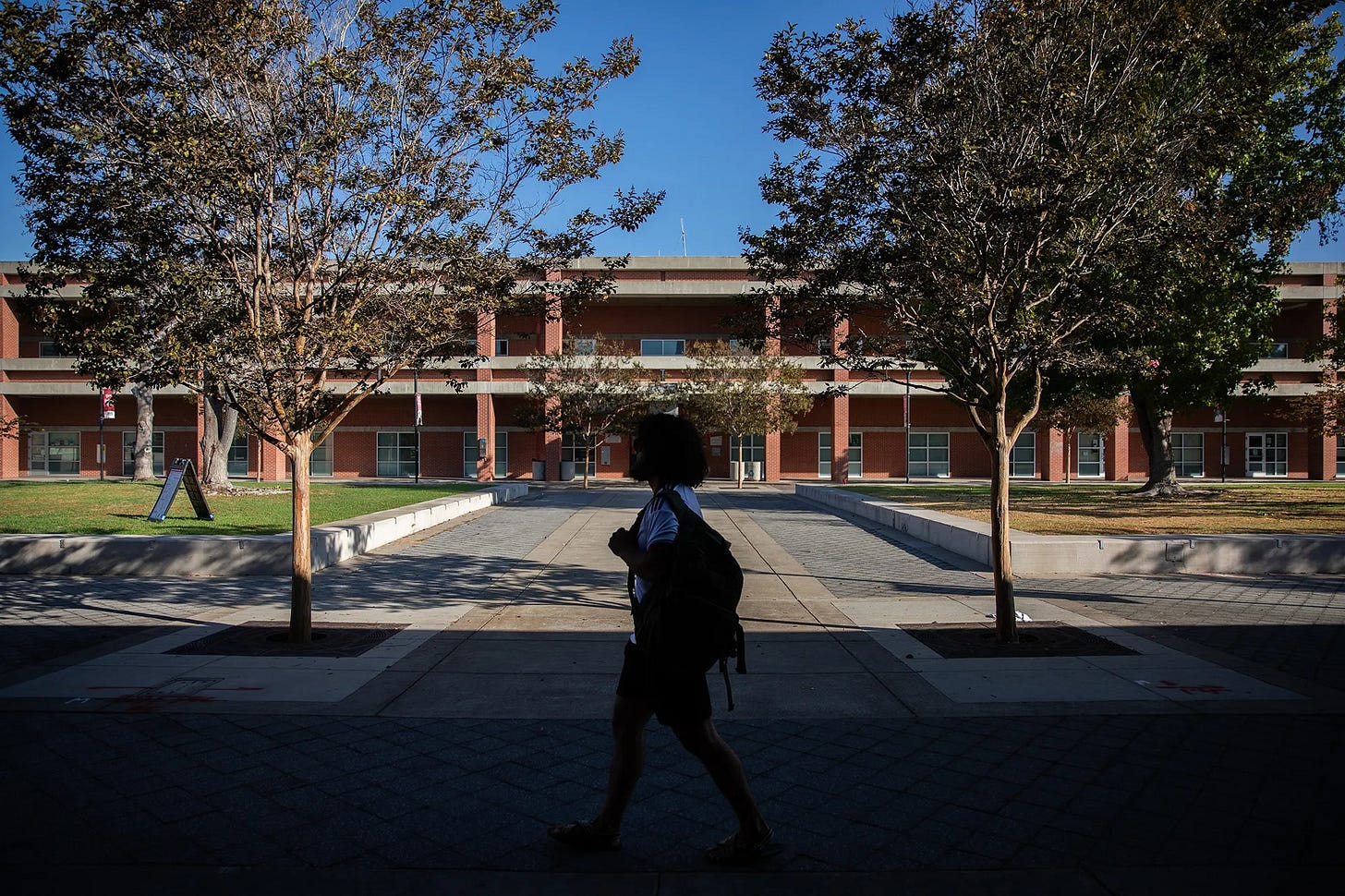 A student walks through San Diego City College in downtown San Diego on Oct. 9, 2026. (Photo by Adriana Heldiz, CalMatters) A student walks through San Diego City College in downtown San Diego on Oct. 9, 2026. (Photo by Adriana Heldiz, CalMatters)