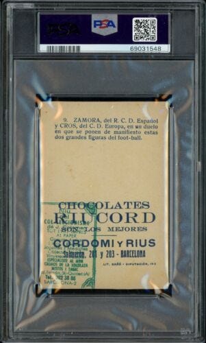 1920 Lit. Bano Los Ases Del Foot-Ball #9 Ricardo Zamora RC Rookie PSA Authentic - Picture 2 of 2